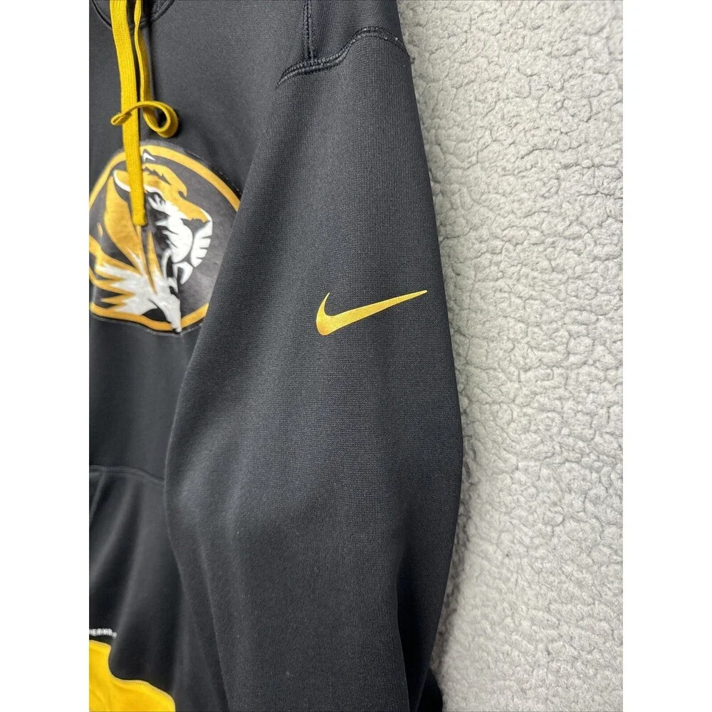 Missouri Tigers Hoodie Mens XL  Sweatshirt Nike Therma Fit Mizzou Black & Gold
